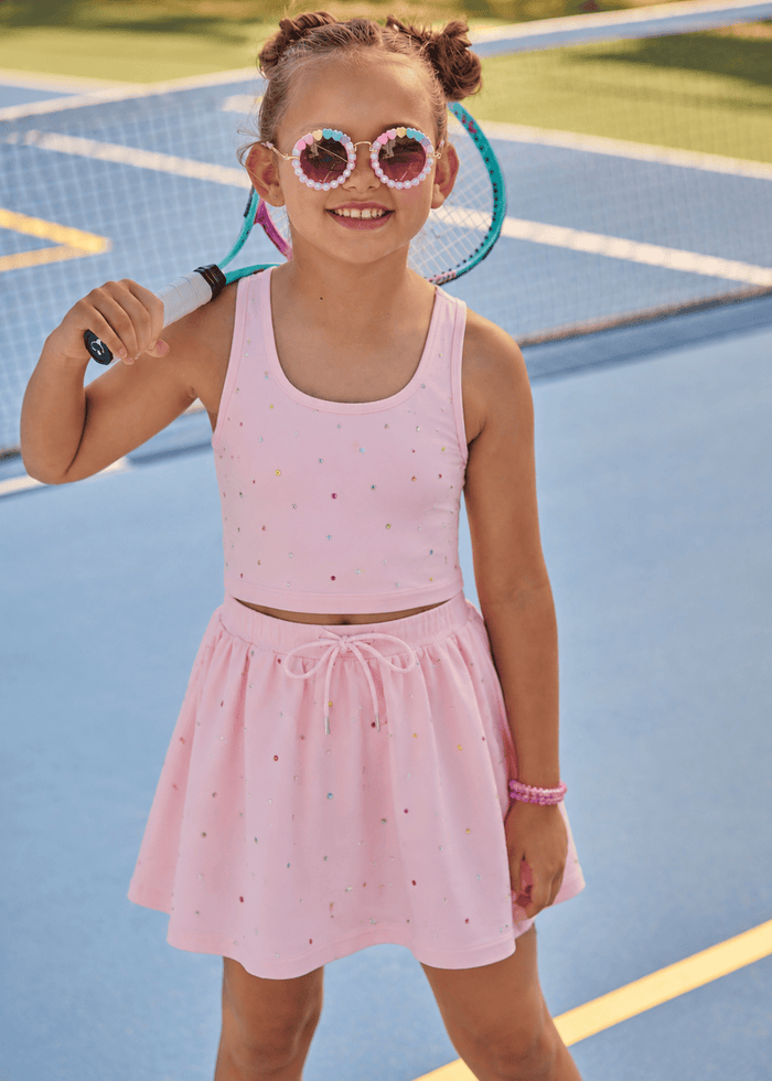 Lola + The Boys Sets Pink / 2 Crystal Sprinkle Skort Set