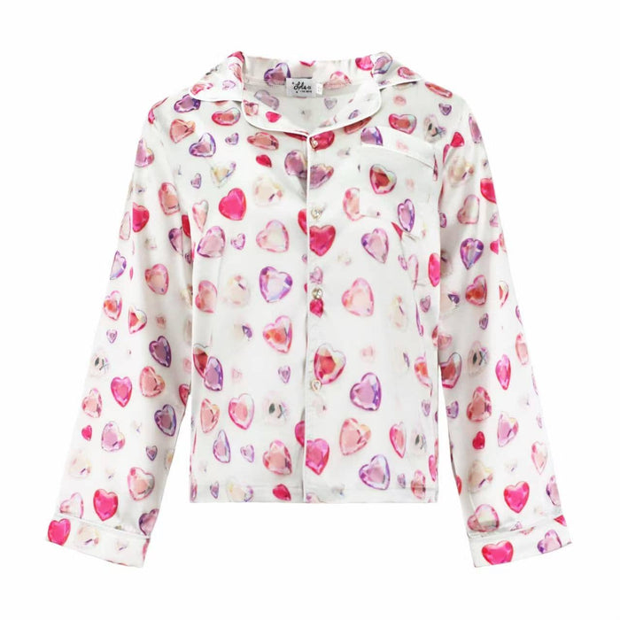 Lola + The Boys Sets Diamond Hearts Silky Set