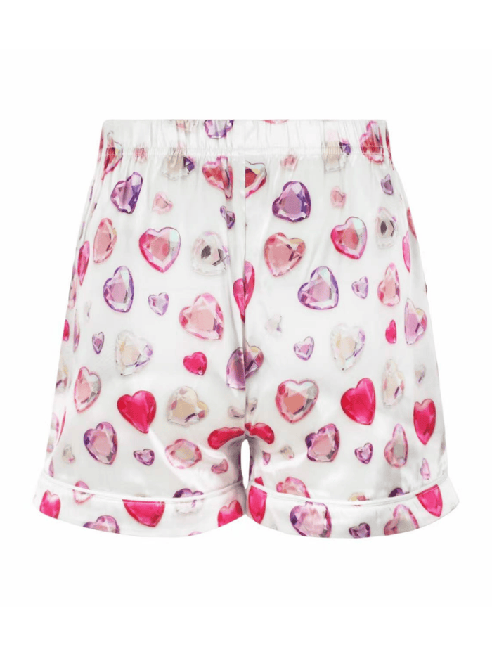 Lola + The Boys Sets Diamond Hearts Silky Short Set