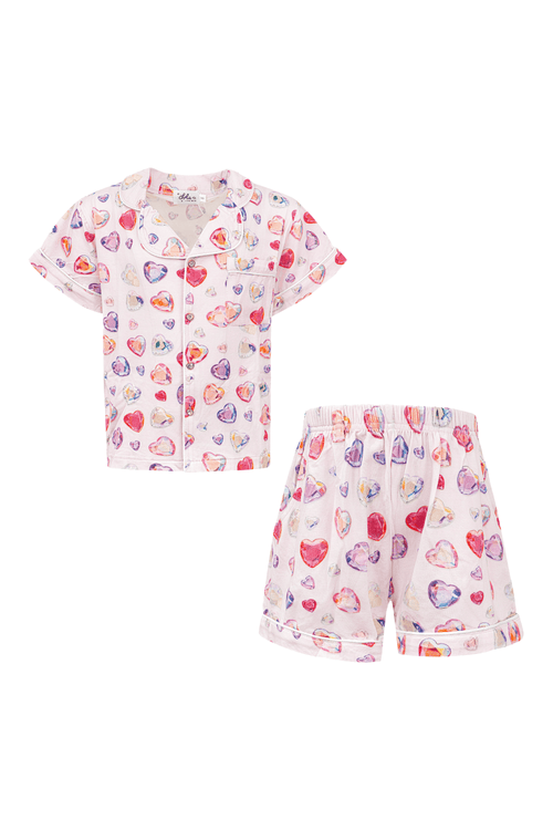 Lola + The Boys Sets Diamond Hearts Soft Short Set