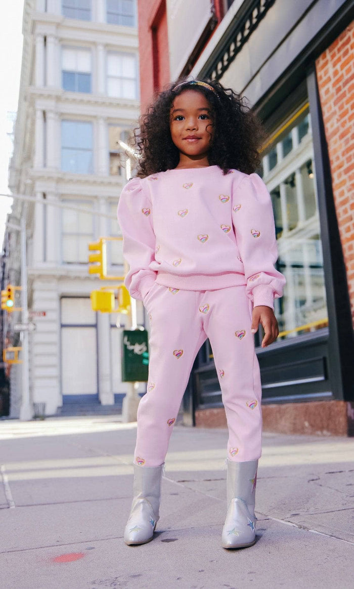 Lola + The Boys Sets Embroidered Heart All Over Set