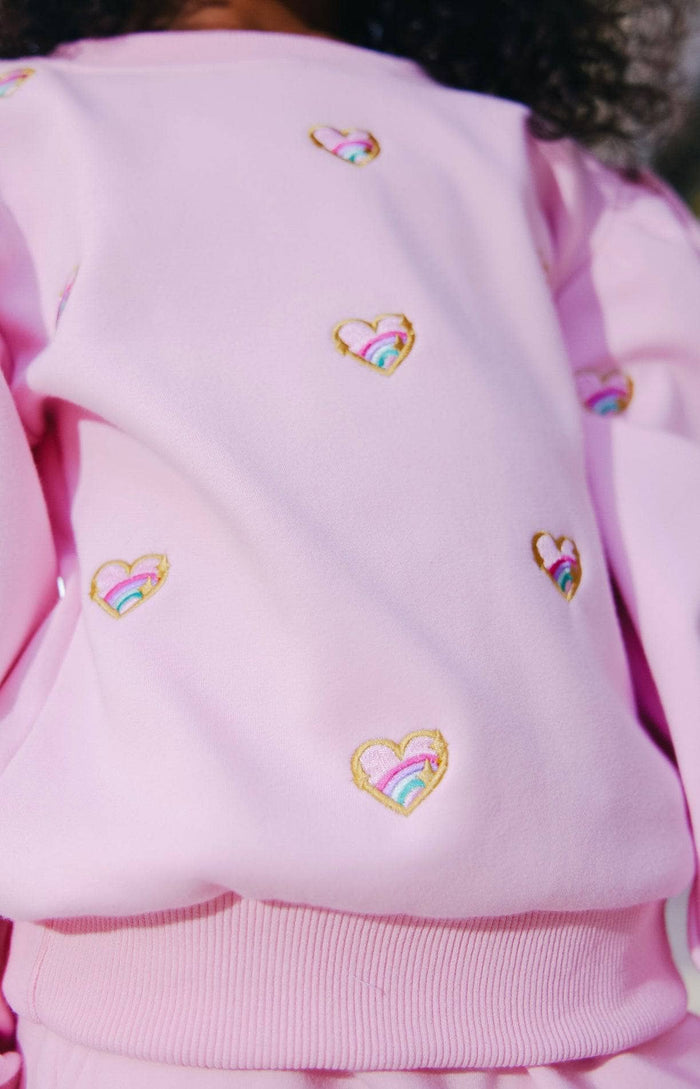 Lola + The Boys Sets Embroidered Heart All Over Set