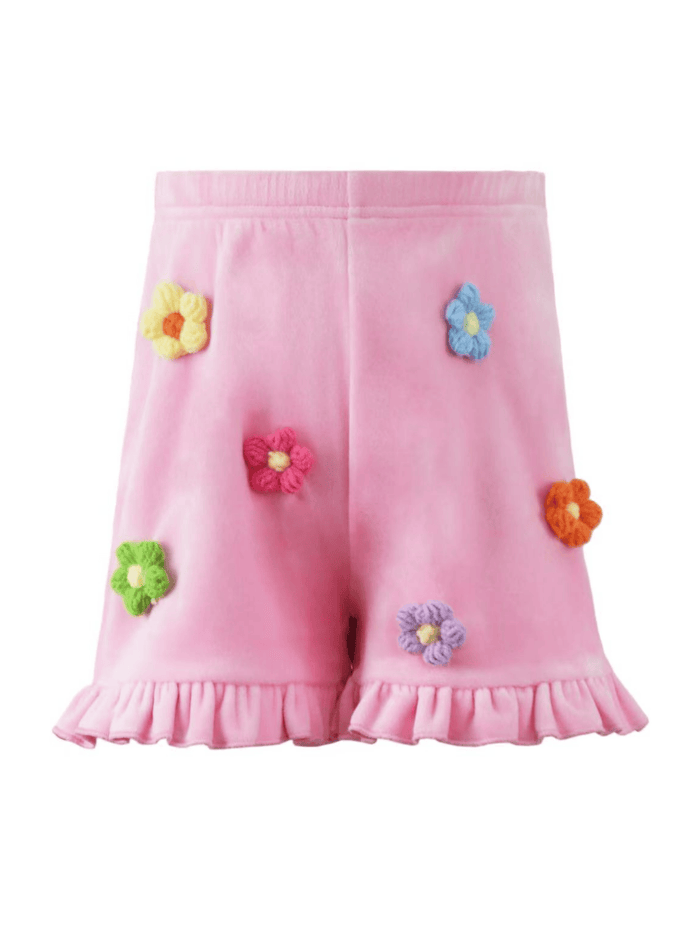 Lola + The Boys Sets Floral Crochet Cutie Velour Set