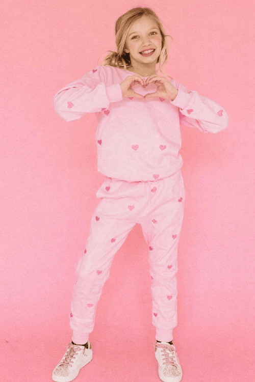 exclude-bts Sets Full Hearts Jogger Set