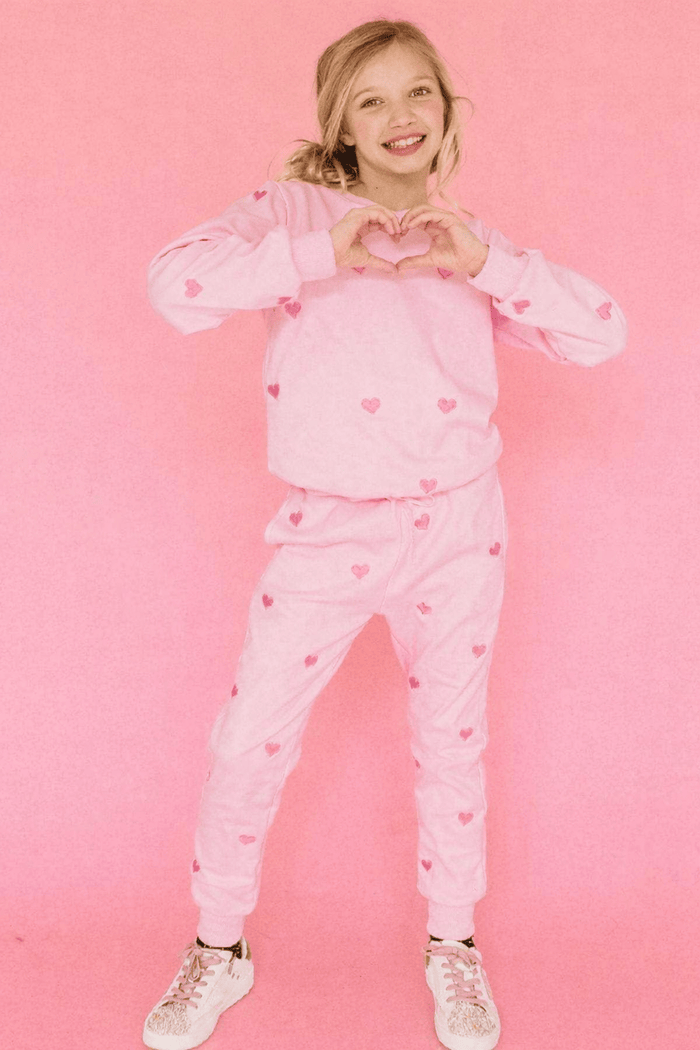 exclude-bts Sets Full Hearts Jogger Set