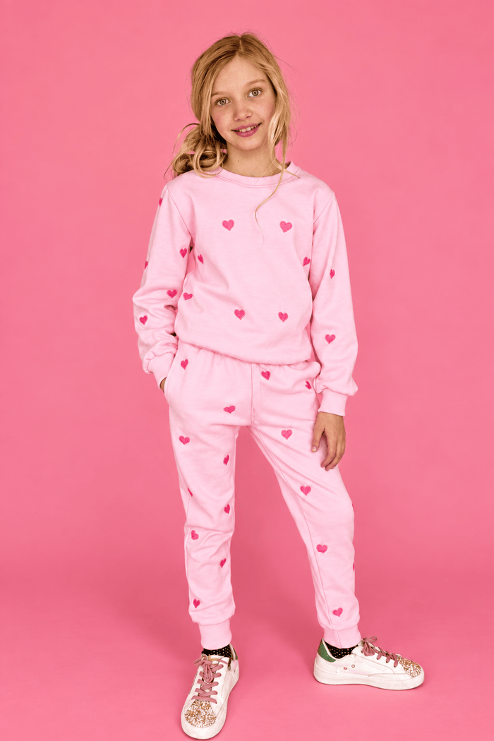 Lola + The Boys Sets Full Hearts Jogger Set