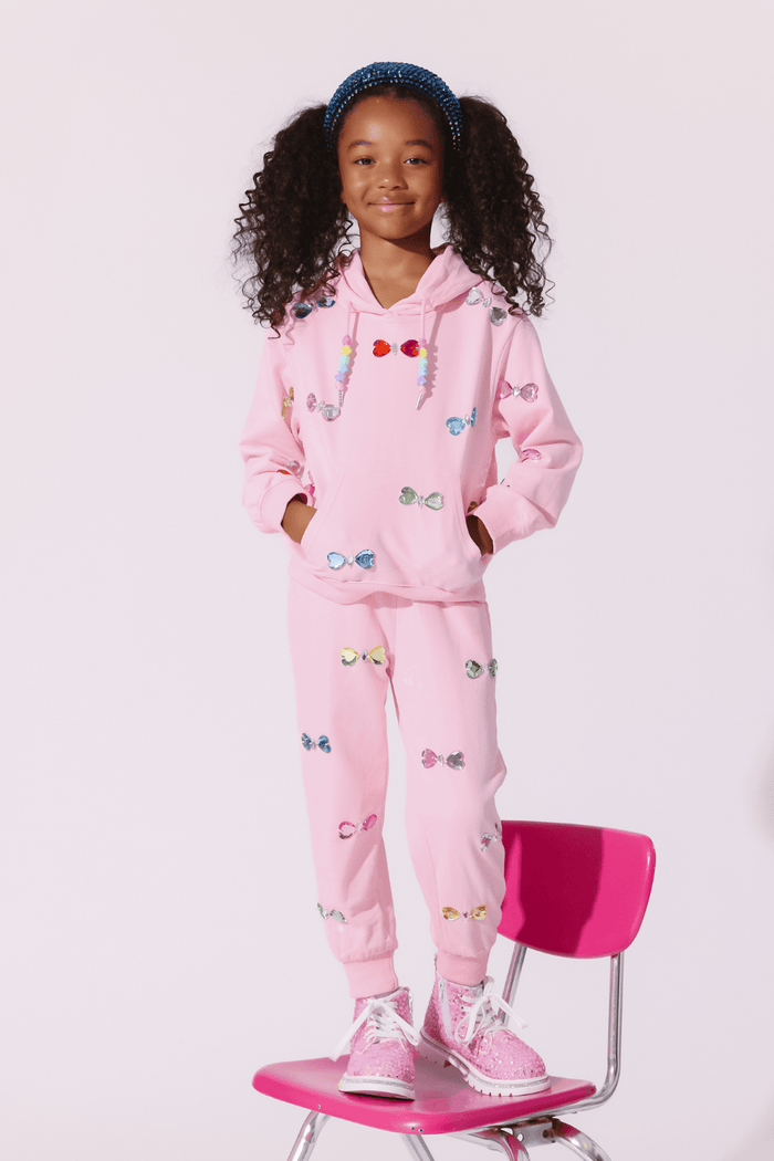 Lola + The Boys Sets Gem Bows Jogger Set