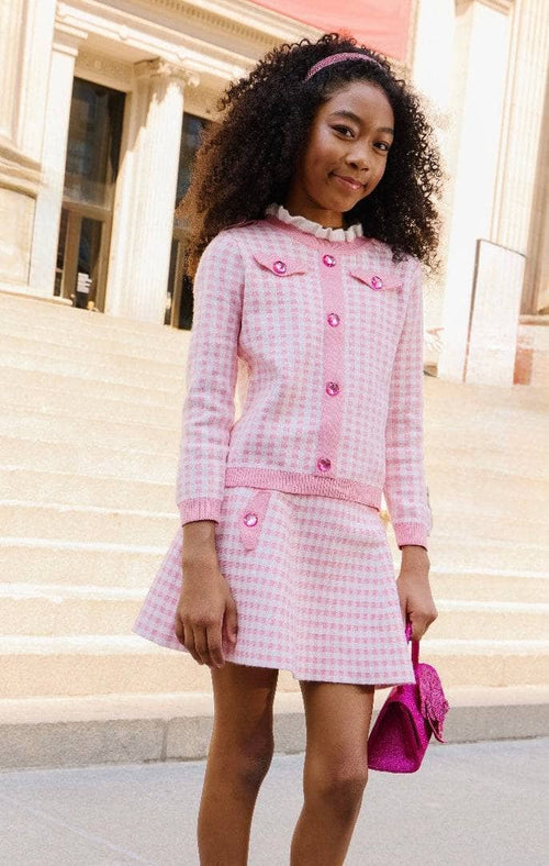 exclude-fall Sets Gingham Gem Sweater Set