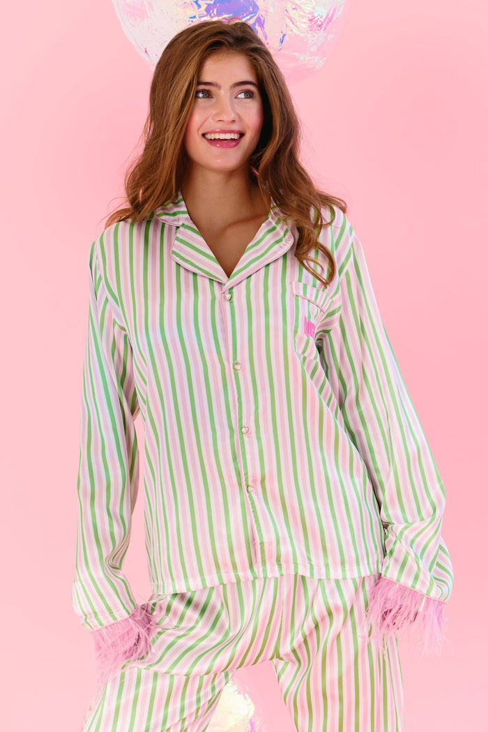 Glinda Stripe Silky Set – Teen/Women