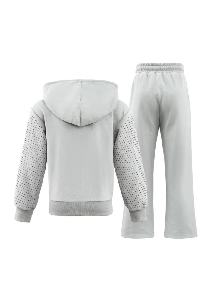 Lola + The Boys Sets Grey Crystal Hoodie Set