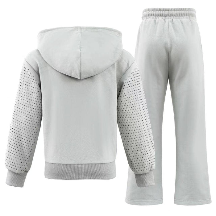 Lola + The Boys Sets Grey Crystal Hoodie Set – Teen/Women