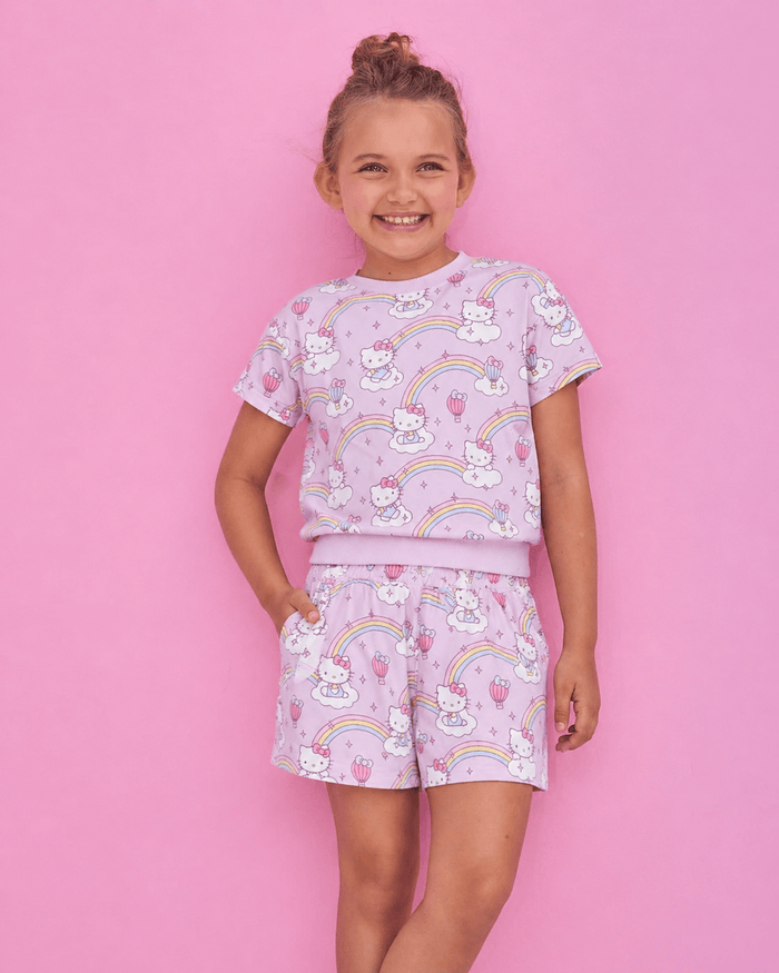 Lola + The Boys Sets Hello Kitty® Lavender Rainbow Dreams Short Set