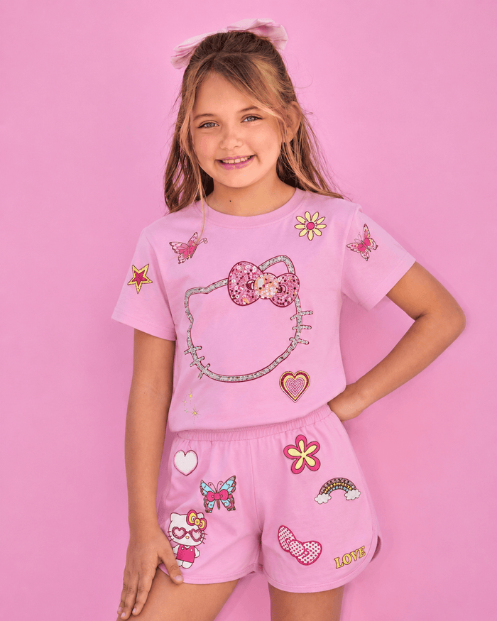 Lola + The Boys Sets 2 Hello Kitty® Pink Sparkle Vibes Short Set