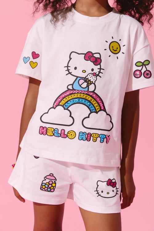 Lola + The Boys Sets 2 Hello Kitty® Rainbow Doodle Short Set