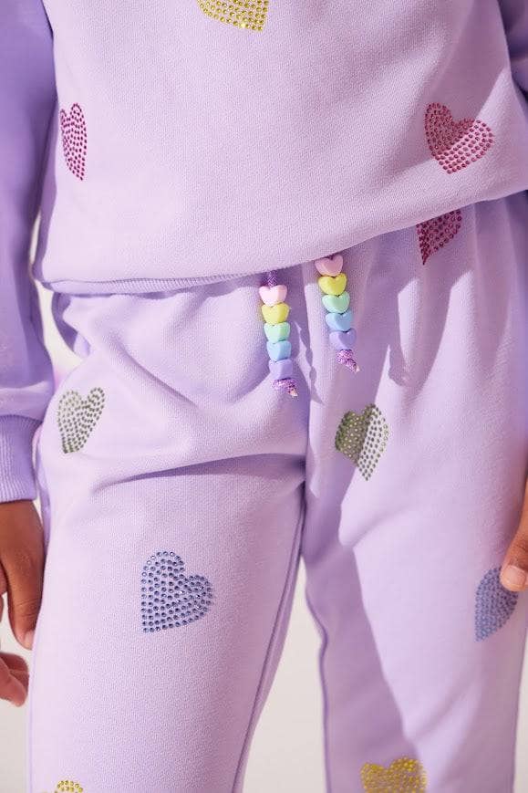 exclude-new-arriv Sets Lavender Crystal Hearts Set