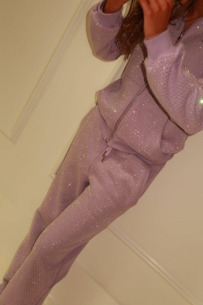 Lola + The Boys Sets Lavender Crystal Hoodie Set