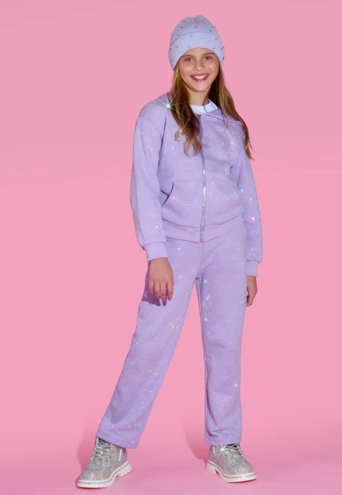 Lola + The Boys Sets Lavender Crystal Hoodie Set