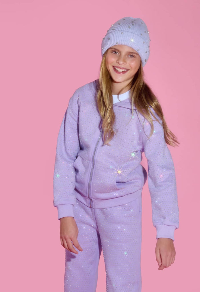 Lola + The Boys Sets Lavender Crystal Hoodie Set