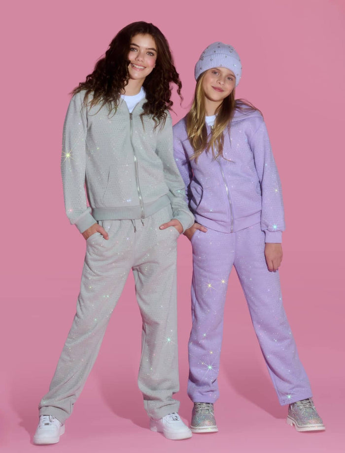 Lola + The Boys Sets Lavender Crystal Hoodie Set
