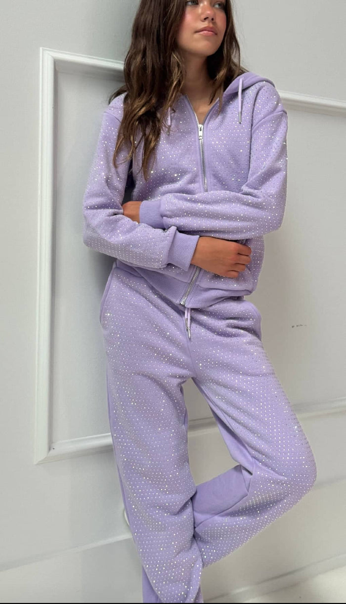 Lola + The Boys Sets Lavender Crystal Hoodie Set – Teen/Women