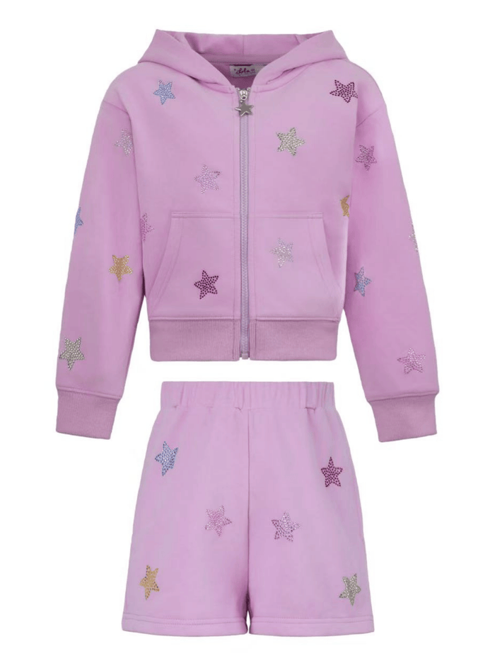 Lola + The Boys Sets Lavender Crystal Stars Short Set