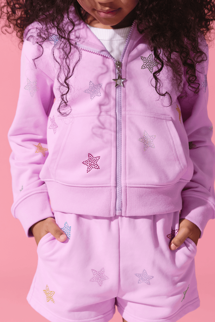 Lola + The Boys Sets Lavender Crystal Stars Short Set