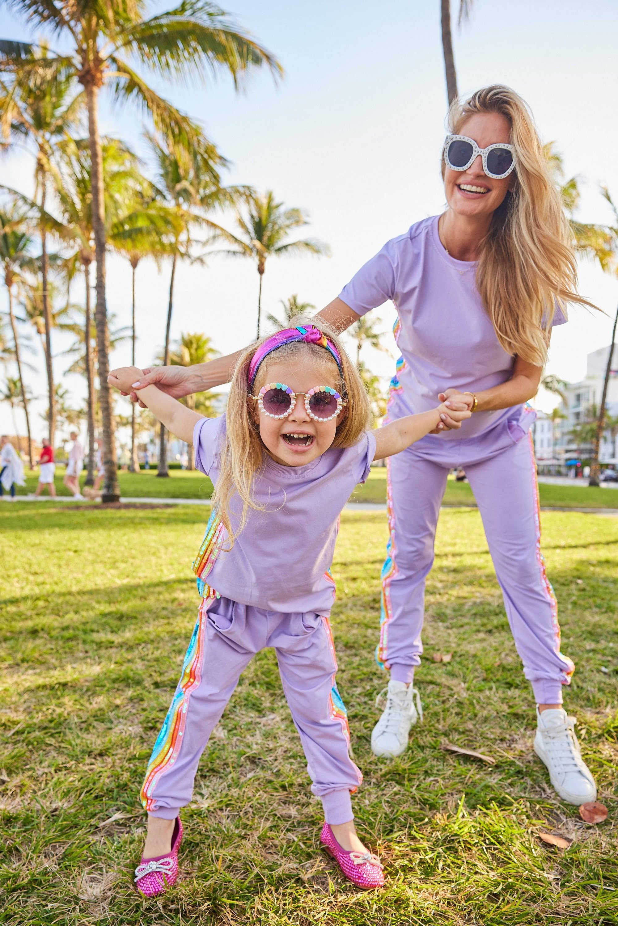 Lavender Rainbow Sequin Jogger Set