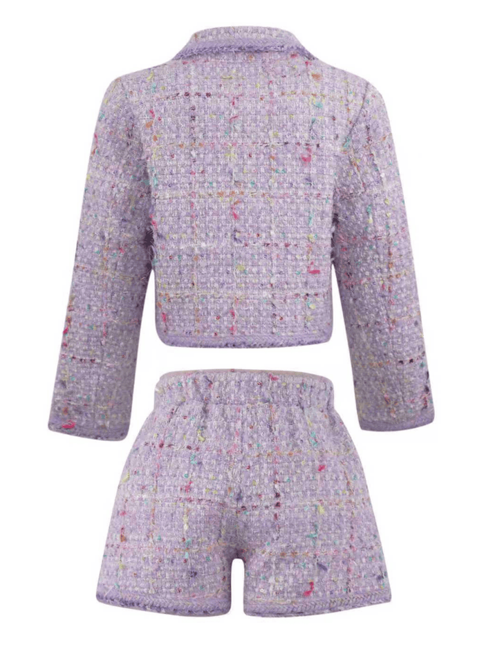 Lola + The Boys Sets Lavender Rainbow Sprinkle 3 Piece Short Set