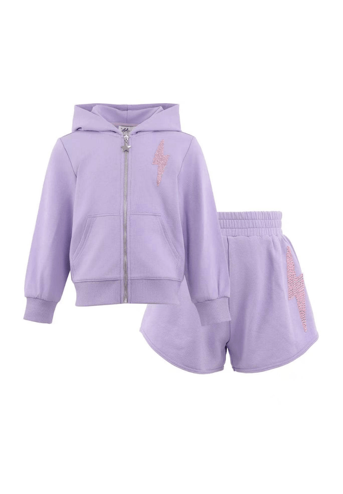 Lola + The Boys Sets Lavender Shimmer Flash Short Set