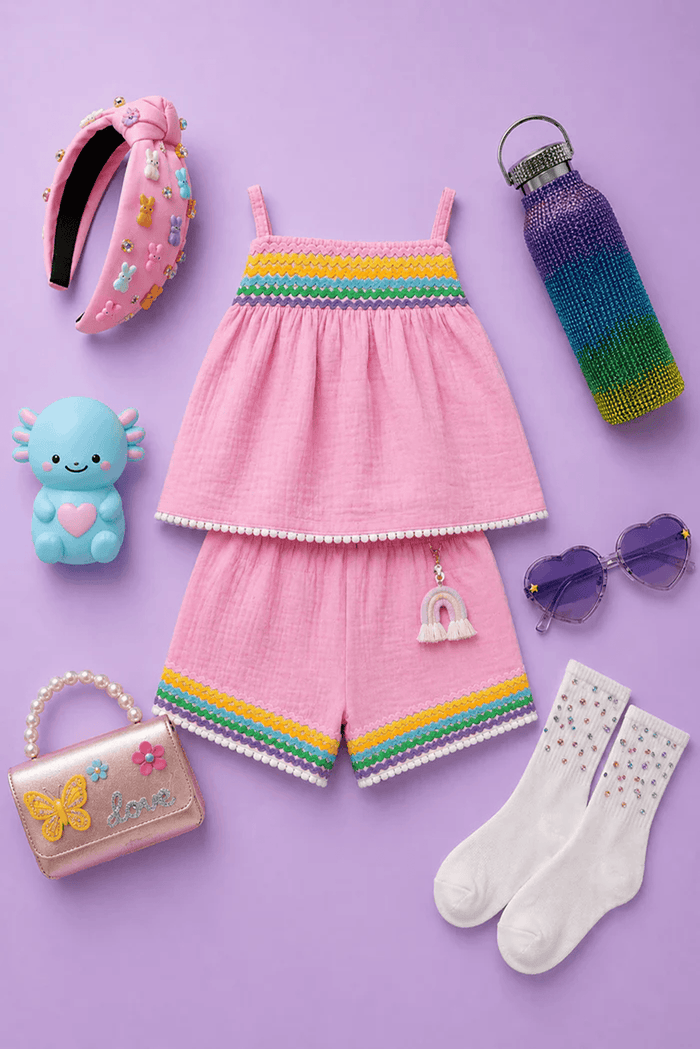 Lola + The Boys Sets Lola’s Pink Rainbow Summer Set Basket