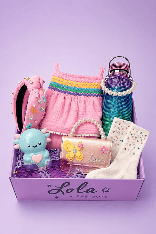 Lola + The Boys Sets 2 Lola’s Pink Rainbow Summer Set Basket