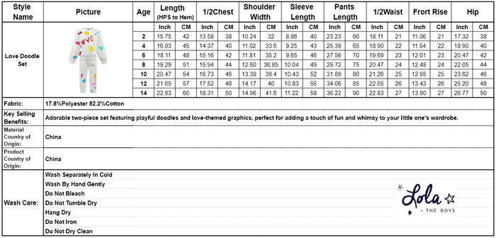 exclude-new-arriv Sets Love Doodle Set