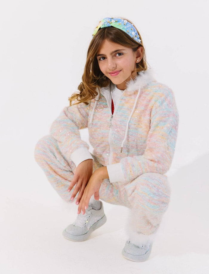 Lola + The Boys Sets Pastel Rainbow Knit Shimmer Set