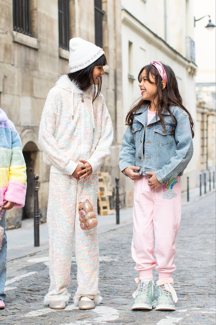 Lola + The Boys Sets Pastel Rainbow Knit Shimmer Set
