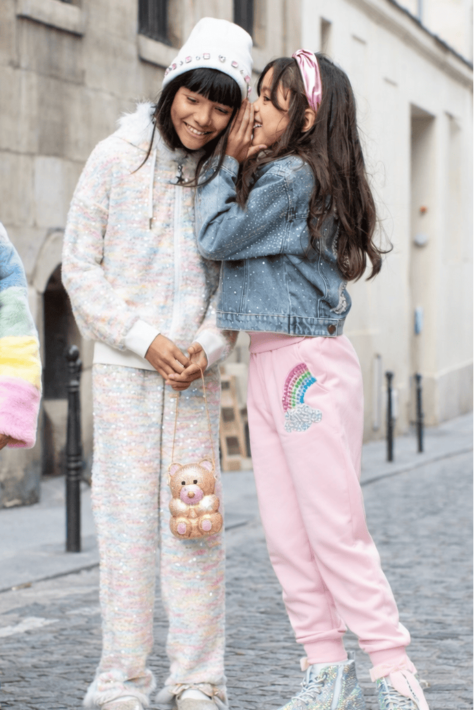 Lola + The Boys Sets Pastel Rainbow Knit Shimmer Set