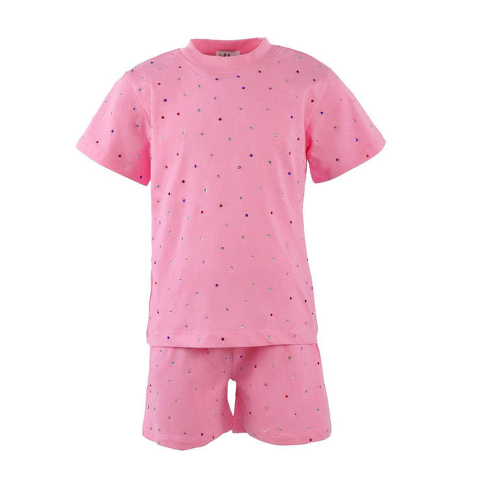 Lola + The Boys Sets 2 Pink Rainbow Gem Short Set