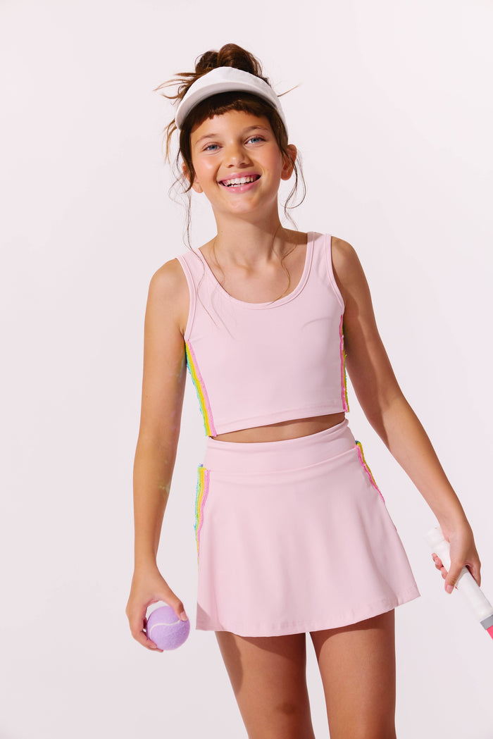 Lola + The Boys Sets Pink Rainbow Sherbet Sequin Tennis Set