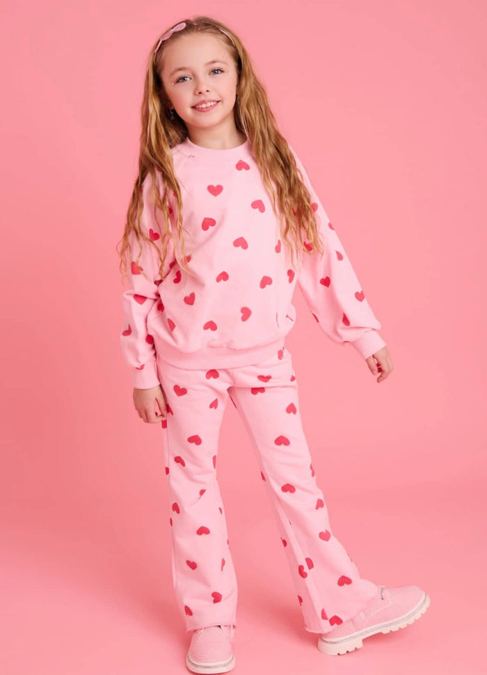 Lola + The Boys Sets Pink Sparkle Sweetheart Lounge Set