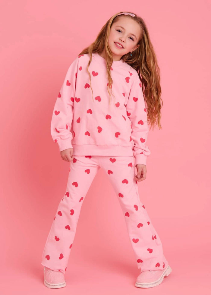 Lola + The Boys Sets Pink Sparkle Sweetheart Lounge Set
