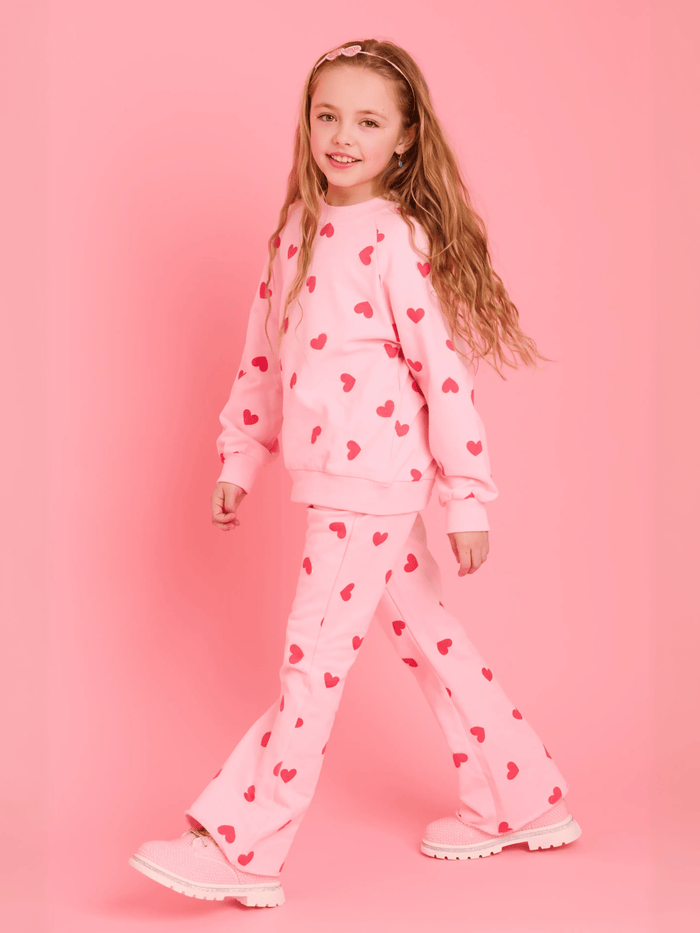Lola + The Boys Sets Pink Sparkle Sweetheart Lounge Set