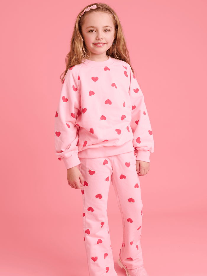 Lola + The Boys Sets Pink Sparkle Sweetheart Lounge Set