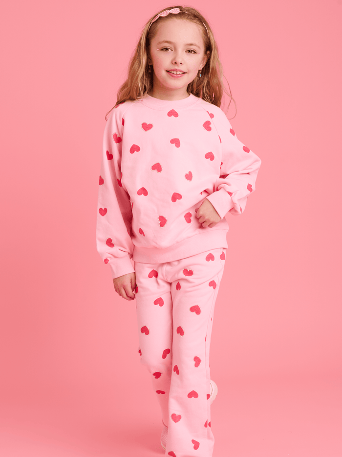 Lola + The Boys Sets Pink Sparkle Sweetheart Lounge Set