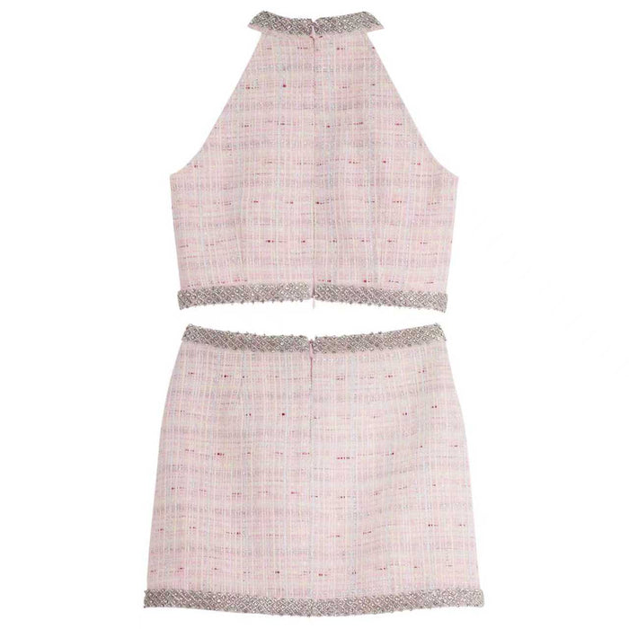 Lola + The Boys Sets Pink Sugar Tweed Set