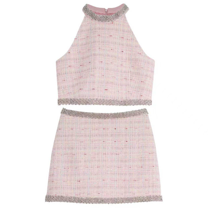 Lola + The Boys Sets Pink Sugar Tweed Set