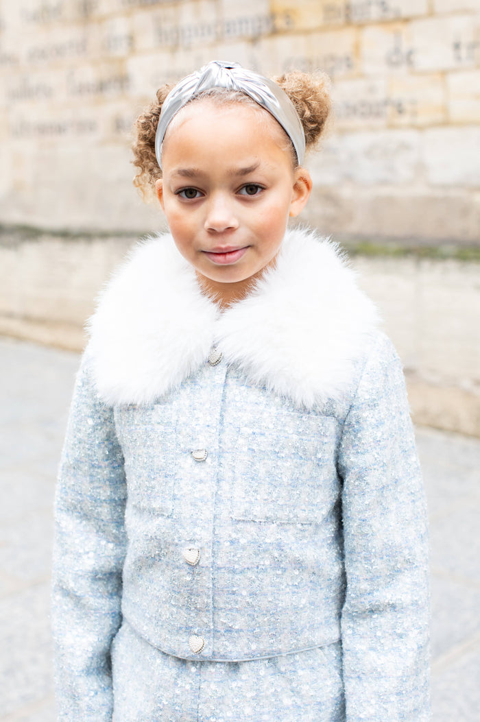 Lola + The Boys Sets Pretty Blue Tweed Short Set