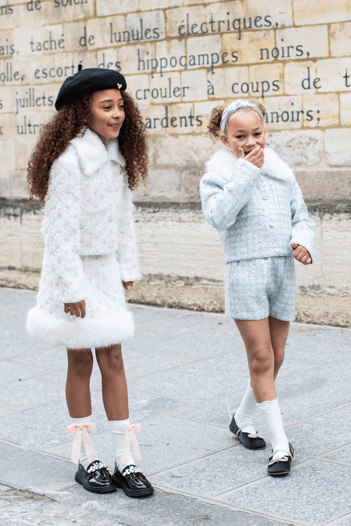 Lola + The Boys Sets Pretty Blue Tweed Short Set