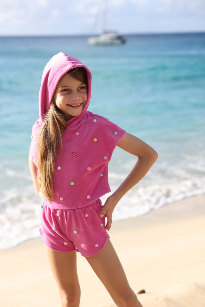 Lola + The Boys Sets Pink / 2 Rainbow Candy Short Set