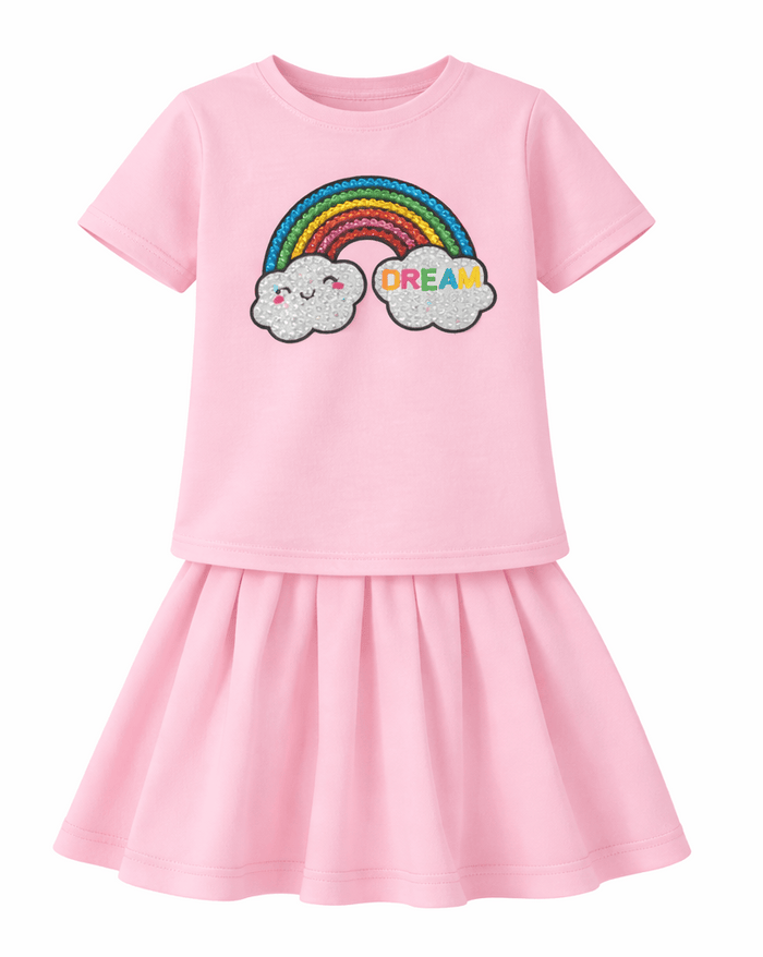 Lola + The Boys Sets 2 / Pink Rainbow Dreams Skort Set