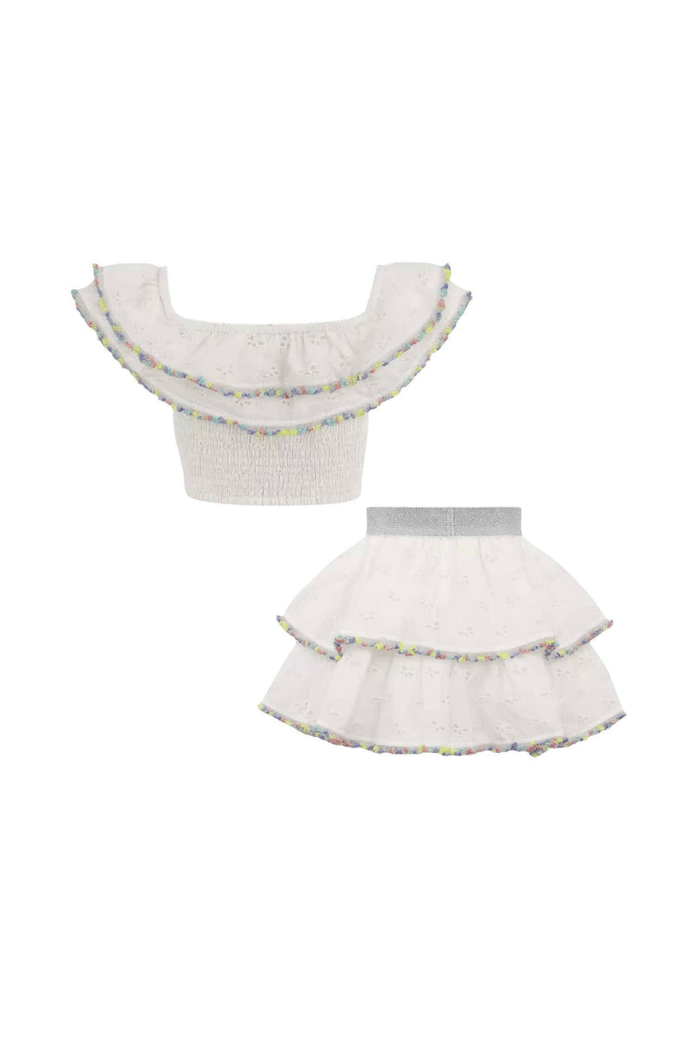 Lola + The Boys Sets 2 Rainbow Fancy Butterfly Eyelet Set