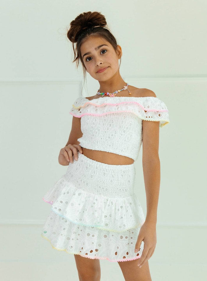 Lola + The Boys Sets Rainbow Fancy Eyelet Set